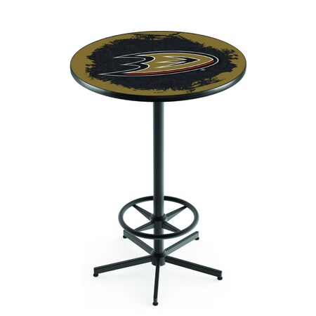 Holland Bar Stool Co 42" Black Anaheim Ducks Pub Table L216B4228AnaDks
